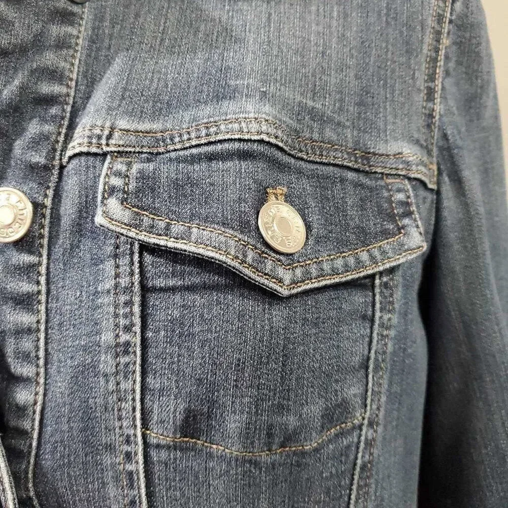 Chico's Medium Blue Denim Long Jacket, Quality Checked, Authentic - Picture 3 of 7